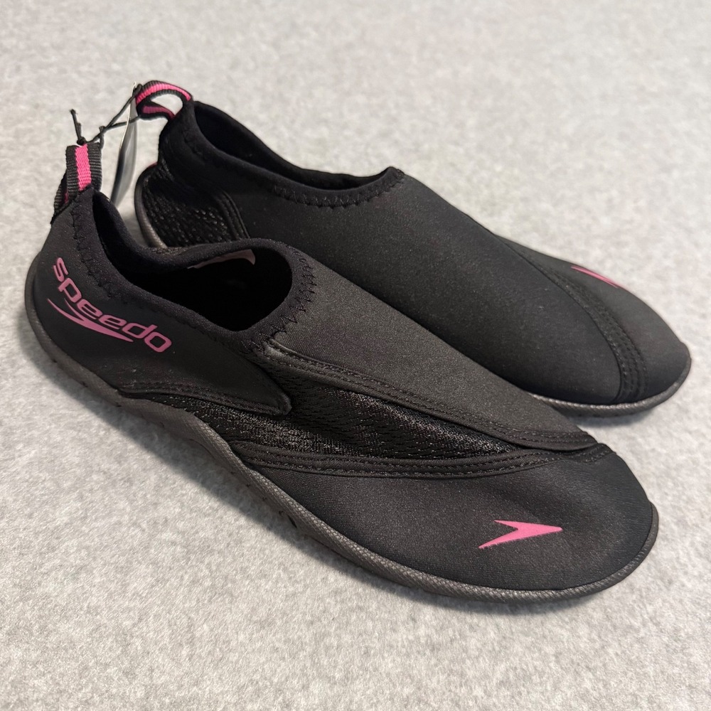 Speedo Surfwalker Pro 3.0 Women's Aqua Shoes Size 8 ~ Black & Pink Slip On